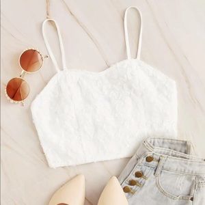 Zip back scallop hem cami top